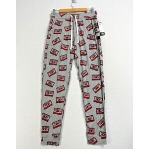 SAXX Gray SNOOZE Pant Pajama Lounge Mens S Cassette Tape Print Modal Knit Jogger
